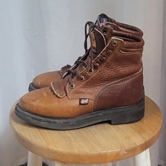 Justin Boots Shoes Justin Work Boot Double Comfort Style L77 Size Ladies 55b Poshmark